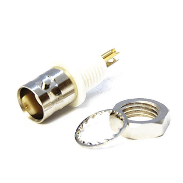 BNC卡板连接器直式母头接PCB板端插座 BNC卡板连接器直式母头接PCB板端插座