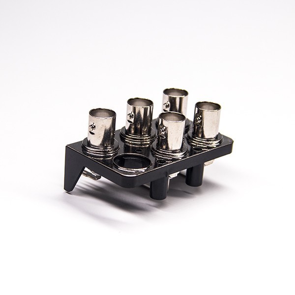 BNC母头弯式接PCB板插孔式RF同轴连接器