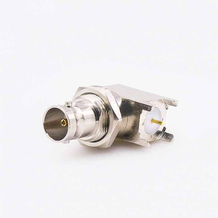75ΩBNC连接器母头直式前锁穿墙PCB安装插孔 75ΩBNC连接器母头直式前锁穿墙PCB安装插孔