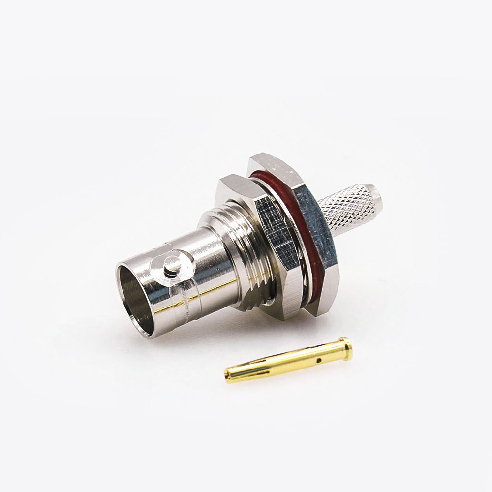 接线bnc连接器rg142rg58母头直式75Ω面板安装前锁穿墙