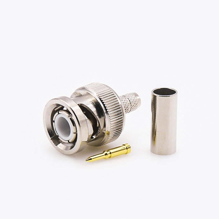RG58/RG142公头压接直式的BNC连接器 RG58/RG142公头压接直式的BNC连接器