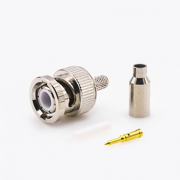 SYV-50-2-2的BNC连接器公头直接线压接 SYV-50-2-2的BNC连接器公头直接线压接