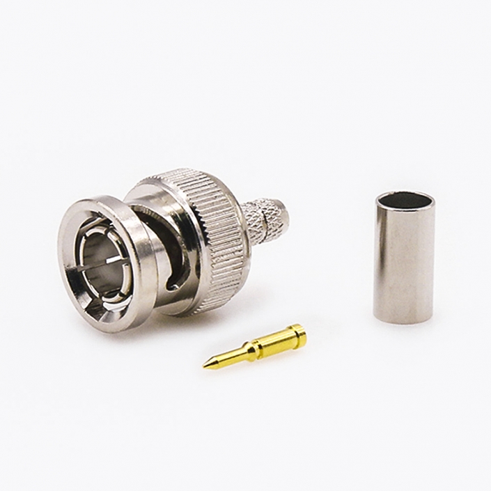 RG58BNC连接器RG58/RG142的公头直式接线压接 RG58BNC连接器RG58/RG142的公头直式接线压接