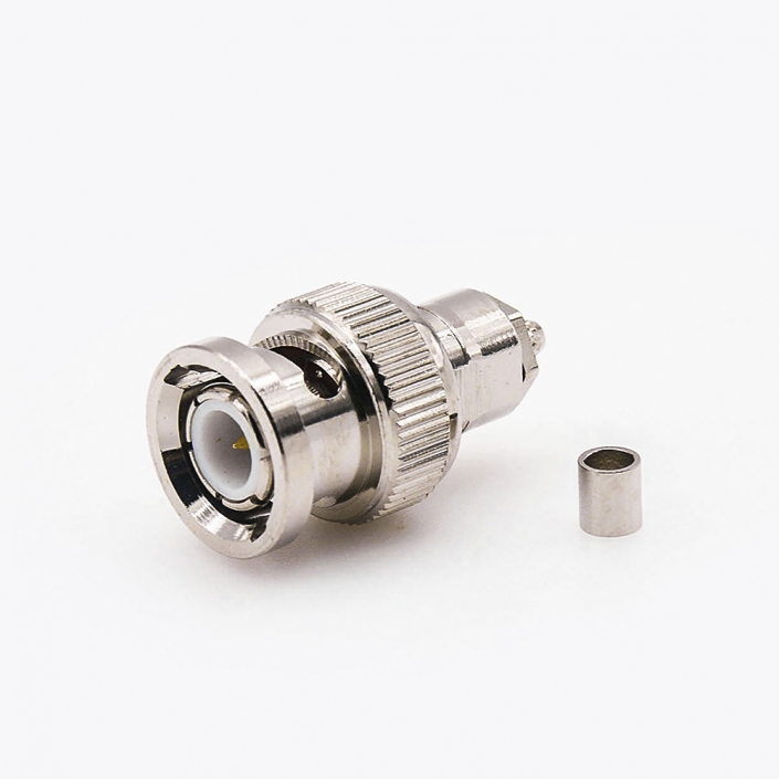BNC连接器RG174/RG316的公头直式接线压接 BNC连接器RG174/RG316的公头直式接线压接