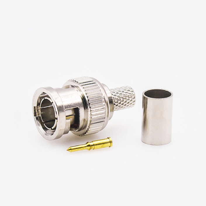 SYV-50-4压接公头直式的BNCRF75Ω连接器 SYV-50-4压接公头直式的BNCRF75Ω连接器