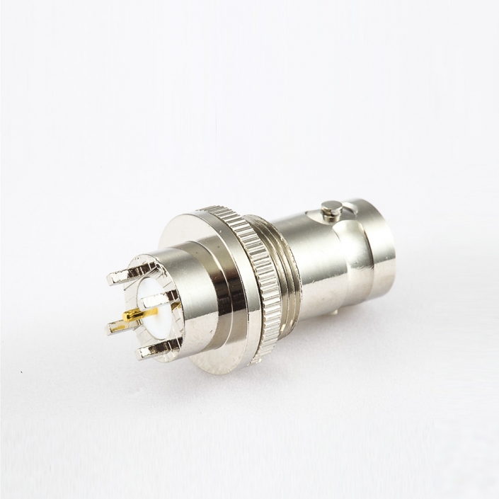 BNC连接器用于PCB安装母头直式前锁穿墙插孔75Ω BNC连接器用于PCB安装母头直式前锁穿墙插孔75Ω
