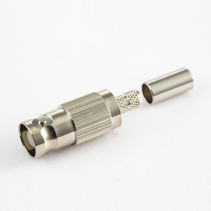 压接RG58/RG142BNC连接器母头直式 压接RG58/RG142BNC连接器母头直式