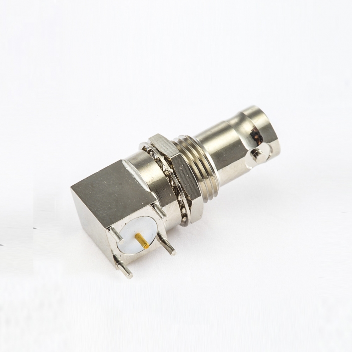 BNC连接器弯插75Ω面板安装前锁穿墙PCB BNC连接器弯插75Ω面板安装前锁穿墙PCB