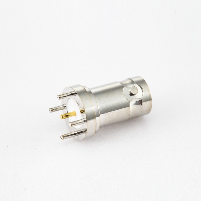 50ΩBNCPCB安装连接器母180度直插 50ΩBNCPCB安装连接器母180度直插