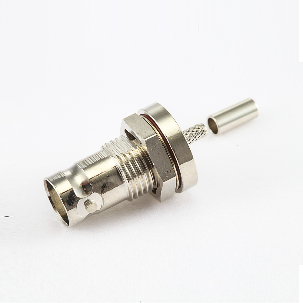 bnc连接器母头直式带螺母压接rg174/rg316电缆