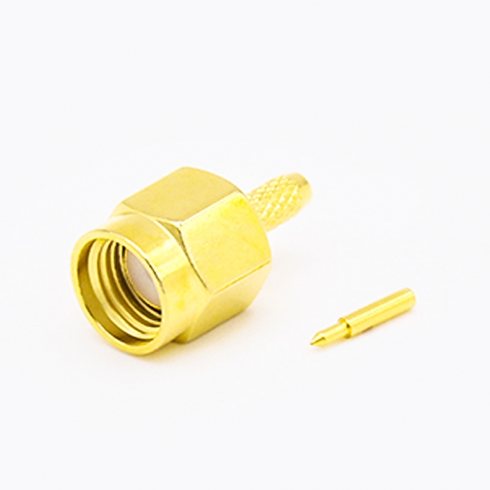 RG174 / RG316 SMA连接器公头直式压接用于接线