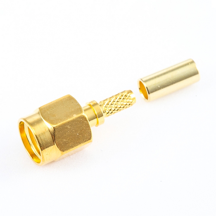 SMA连接器公头压接用于RG174 / RG316 / LMR100接线直式