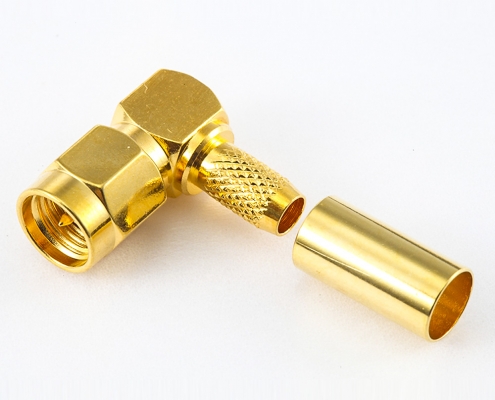 SMA公头用连接器弯式压接用于RG223