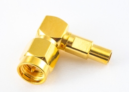 射频连接器SMA公头弯式半柔/半刚-2 焊接