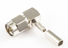 SMA接线RG174 / RG316 / LMR100公头弯式压接型连接器