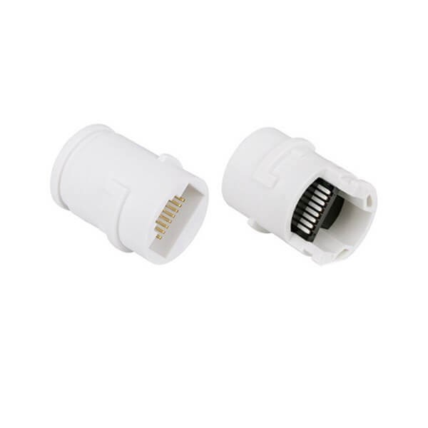 防水RJ45连接器插座RJ网络接口母座圆形满P焊线式X2