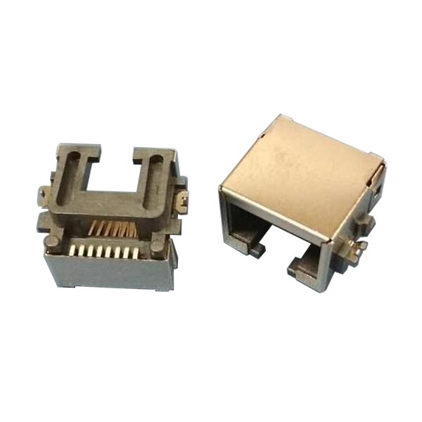 RJ45端子连接器厂商路由器-以太网接口8P8C贴板式插座全包屏蔽不带灯X3