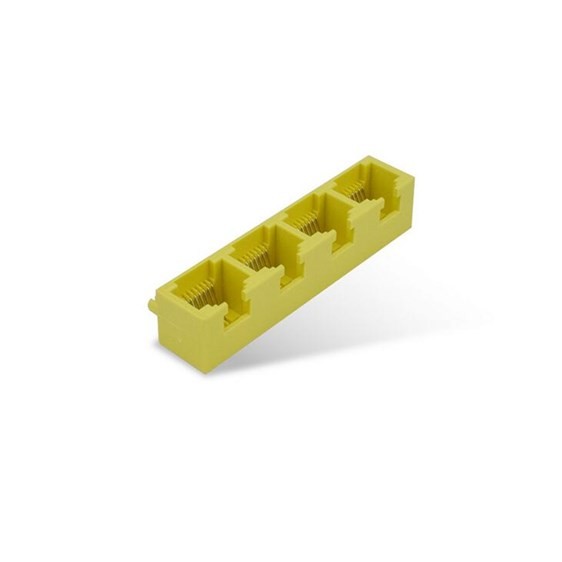 RJ45模块工厂直销MINI型黄色1*48P8C母座路由器网络插座服务器网口非屏蔽不带灯X3