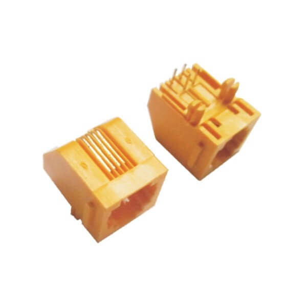 RJ11母座6P4C插座90度电话连接器X3