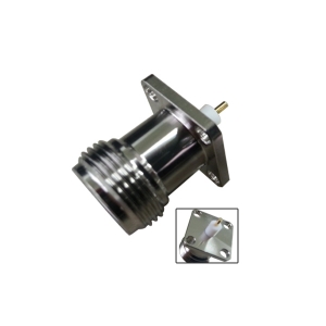 有线电视 接头n射频同轴连接器母头直式4孔法兰盘