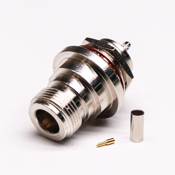 n型同轴连接器直式180度穿墙公头公针压接式接线 n型同轴连接器直式180度穿墙公头公针压接式接线