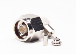 六角N头弯式90度公头连接器压接式接同轴线缆