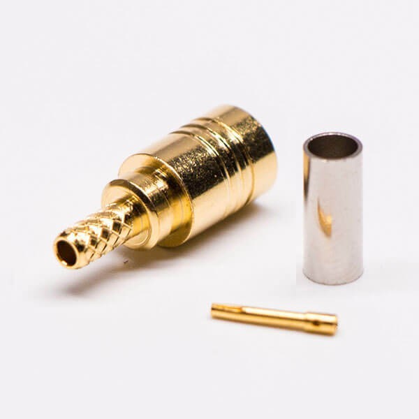 SMB射频同轴连接器镀金公头压接RG316线材