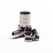 弯式连接器smb公头套管压接式接同轴线缆