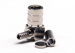 弯式连接器smb公头套管压接式接同轴线缆