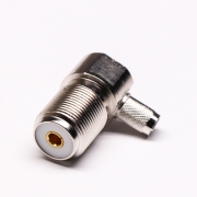 uhf 连接器前穿墙弯式压接母头接线