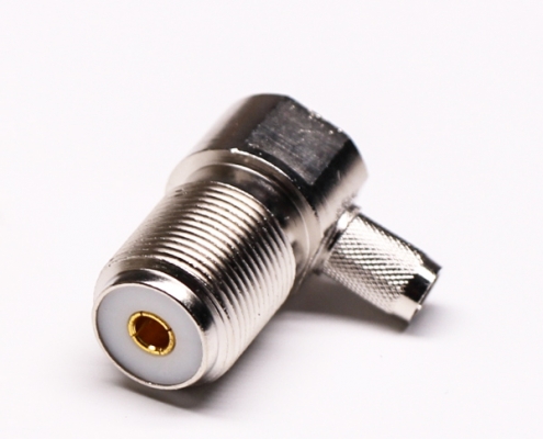 uhf 连接器前穿墙弯式压接母头接线