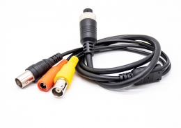 4芯航空线转BNC DC连接线母对母延长线1M