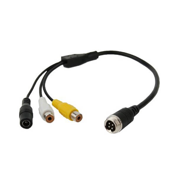 公头航空线转RCA DC母头分流器电源线30CM