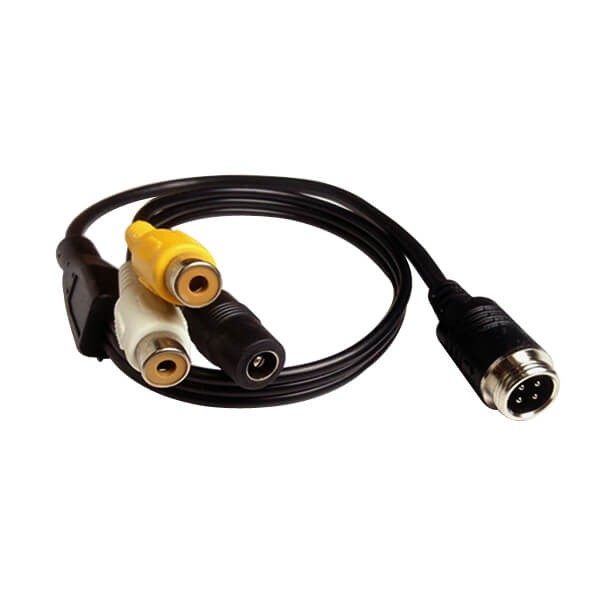 公头航空线4芯转RCA DC母头分流器电缆延长线30CM
