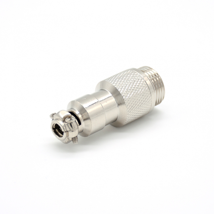 3芯航空插头GX12公头连接器接口直径12mm直式180度电缆