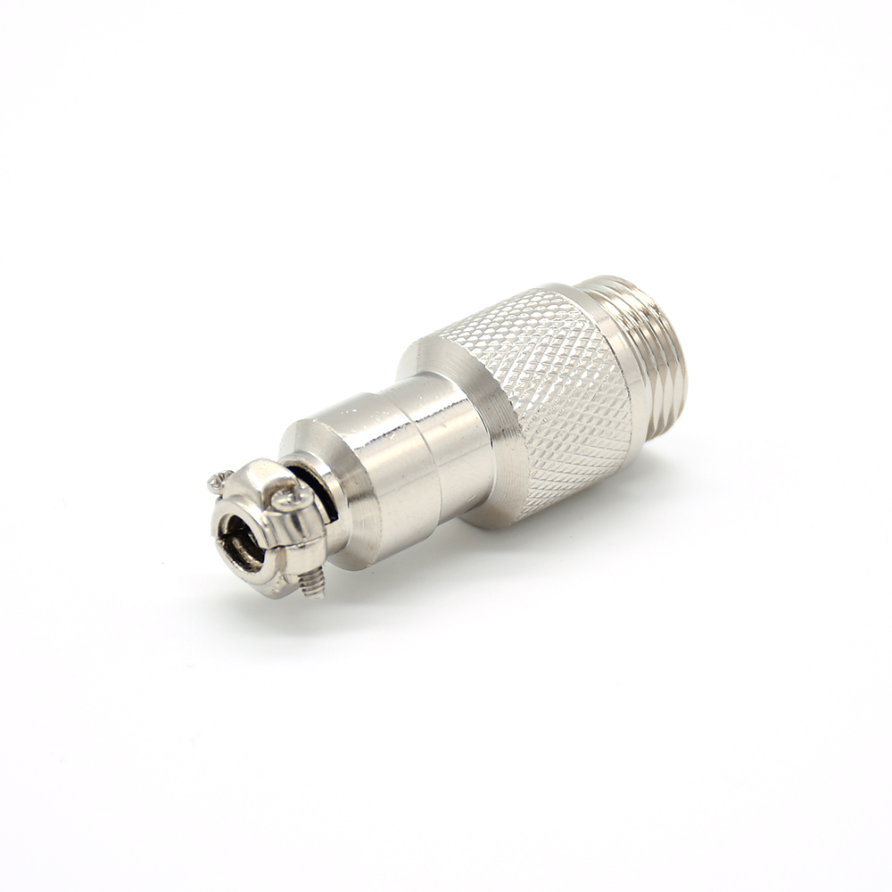 3芯航空插头GX12公头连接器接口直径12mm直式180度电缆