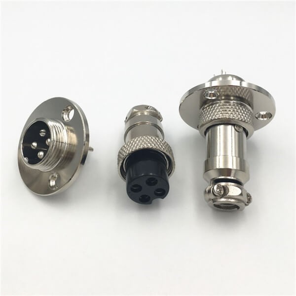 GX16-4芯法兰安装航空头直式金属圆形航空连接器 GX16-4芯法兰安装航空头直式金属圆形航空连接器