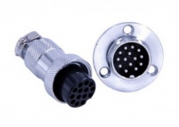 法兰连接器14芯GX20公母直式航空插头插座