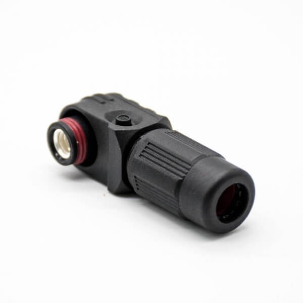 储能连接器IP67塑料黑色14mm单芯400A接线弯式插头