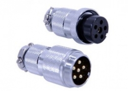 GX25法兰公母头6芯公头母头直式航空对接连接器2套