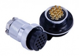 GX30-14芯航空插头对接法兰式公母连接器2套