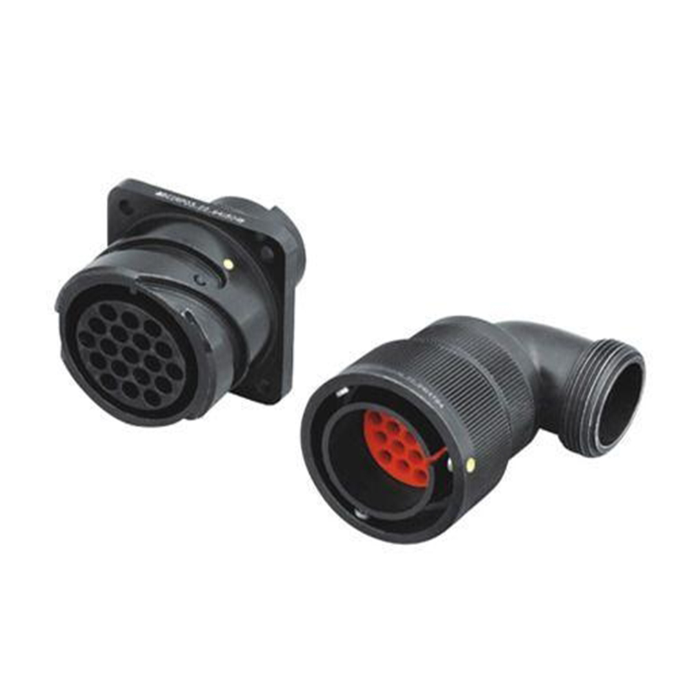 铁路机车用电连接器YGC卡口连接IP67冷压接式公母对接19芯弯式连接器