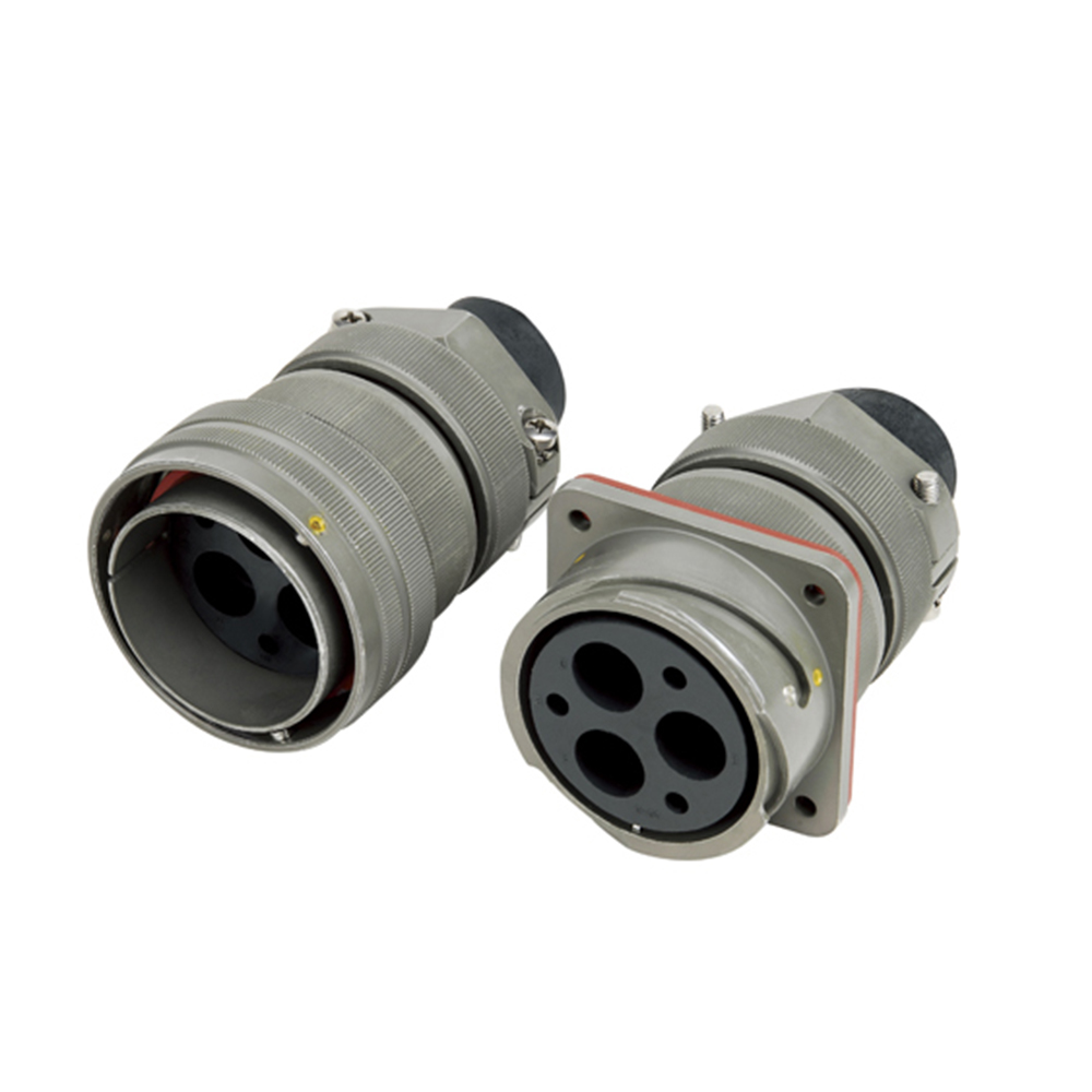 牵引电机连接器YGC快速卡口式连接公母对接IP67冷压接式3芯直式轨道连接器