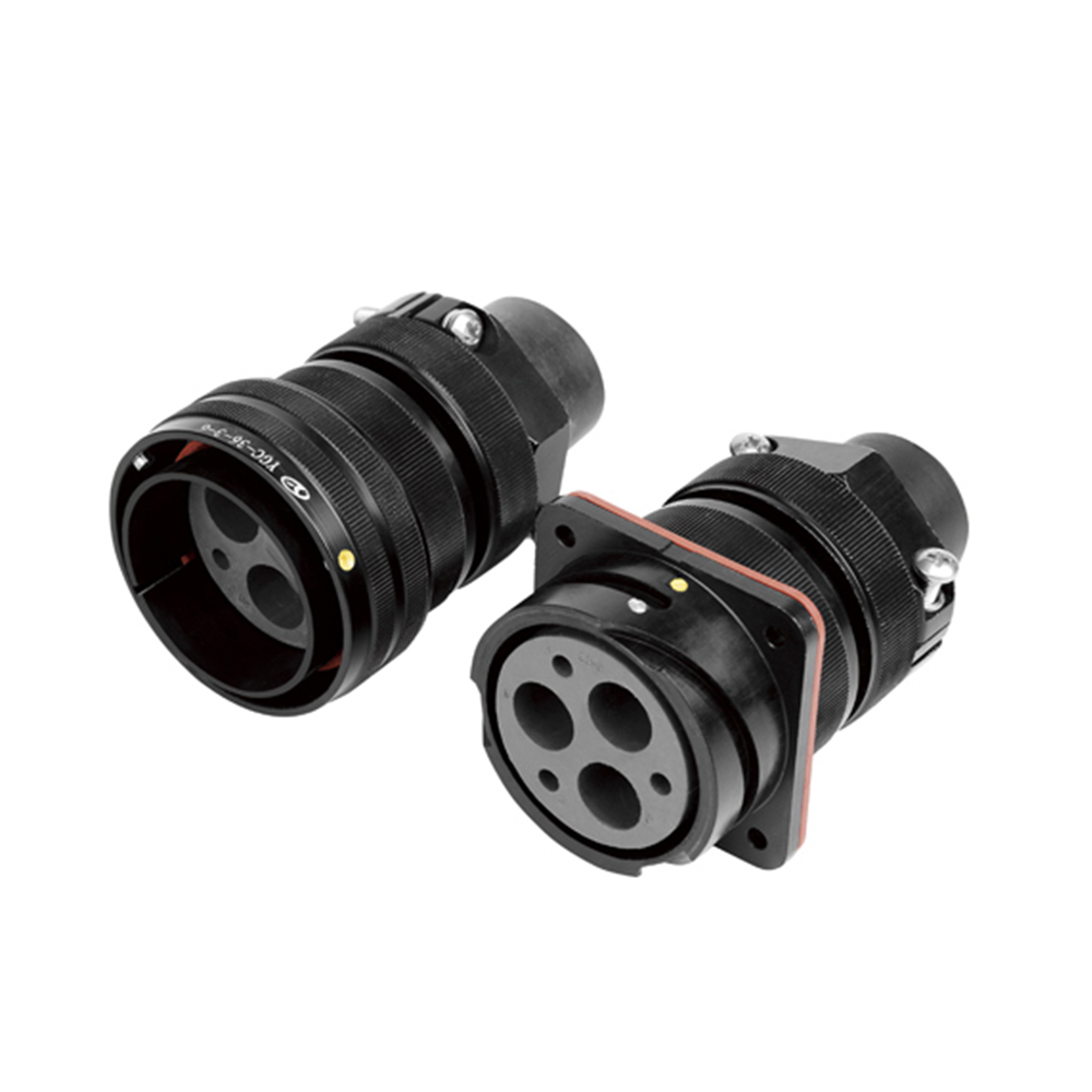 YGC电连接器3芯直式卡口式连接压接式IP67公母对接牵引连接器
