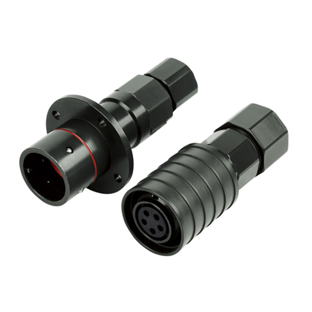 电连接器YGC5芯母插头&公插座电连接器卡口连接直式