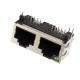 屏蔽RJ45模块连接器网络接口1X2双胞带LED灯卧式8P8C