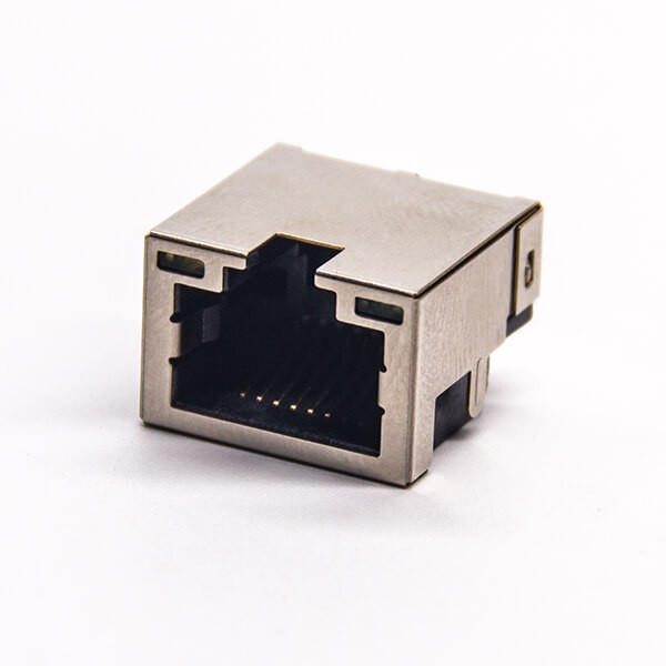 贴片rj45沉板接PCB板屏蔽插座带灯弯头