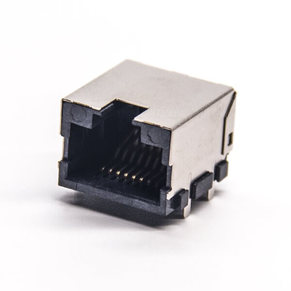 单口rj45母座90度不带灯贴板式接PCB板带屏蔽