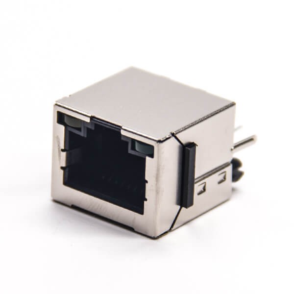 rj45封装直插带屏蔽1*1单端口带灯接PCB板