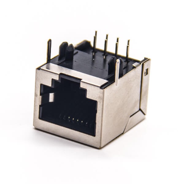 网络接头屏蔽rj45半包弯式8p8c插PCB板
